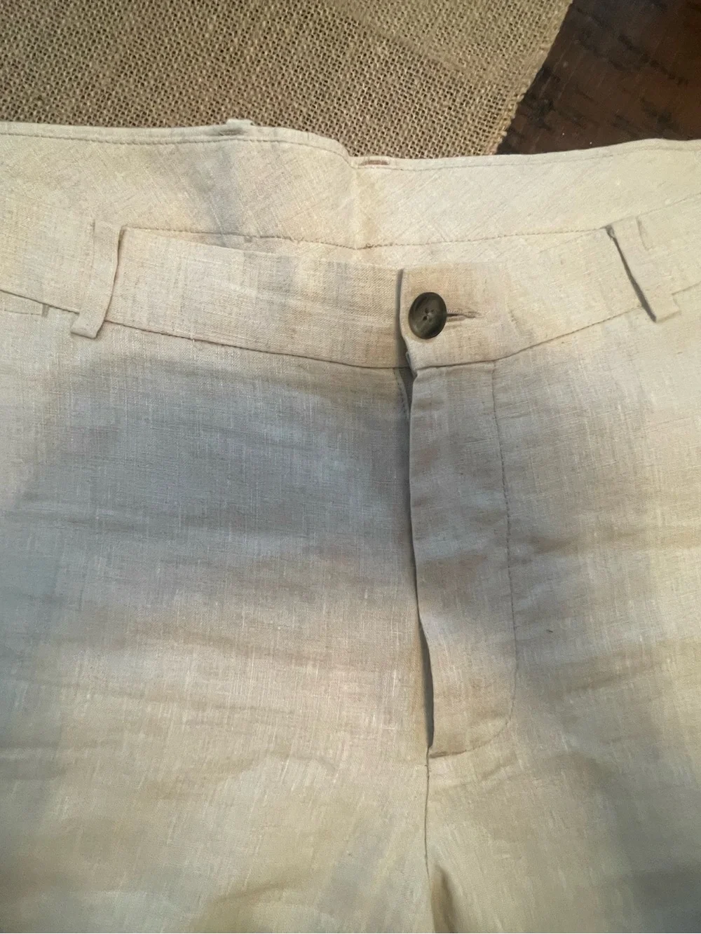 Tasso Elba Men's Linen-Blend Pants in Light Cream